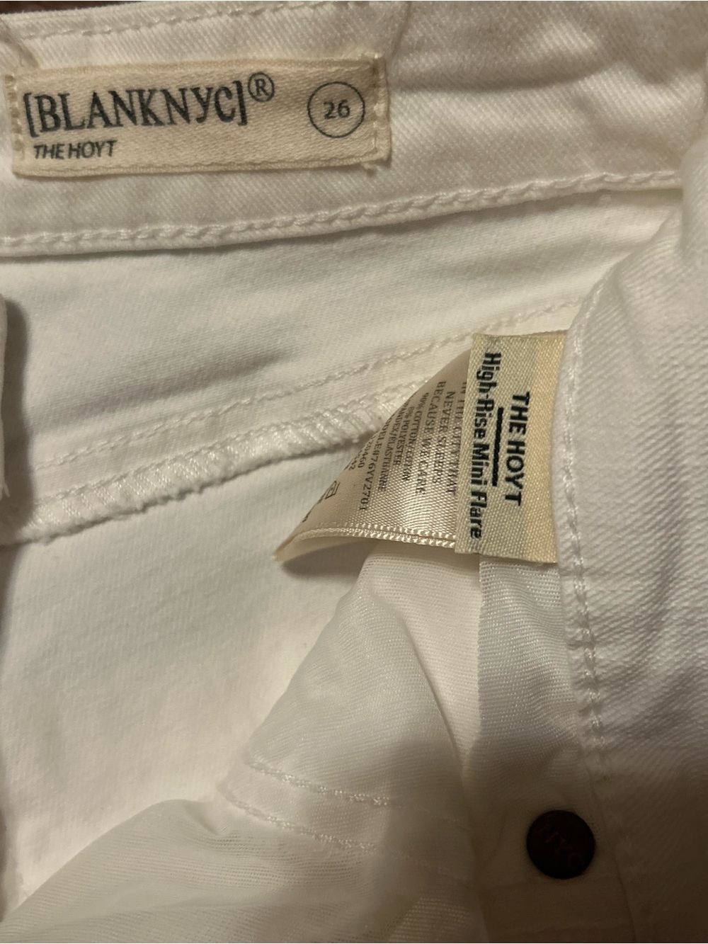 Blank NYC White High-Rise Mini Flare Jeans The Hoyt sz 26 - Picture 4 of 8